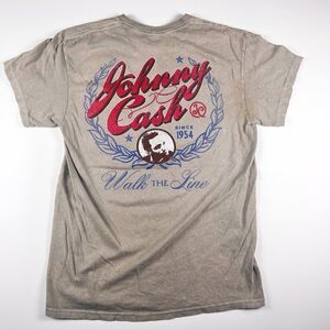 Johnny Cash Walk The Line Graphic 100% Cotton Crewneck Size M Unisex